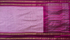 Light Pink Pochampally Ikat Saree with Pink Border and Pallu