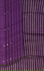 Purple Modal Silk Saree with White Border