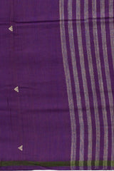 Purple Modal Silk Saree with White Border