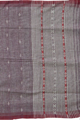 Purple Eri Silk Saree with Brown Border