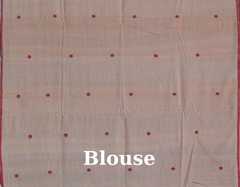 Peach Eri Silk Saree with Red Border from Kamrup