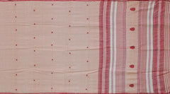 Peach Eri Silk Saree with Red Border from Kamrup