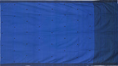 Blue Cotton-Eri Silk Saree with Black Border and Buttis