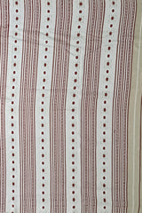 Beige Tussar Saree from Assam with Dark Brown Border and Off-White Pallu