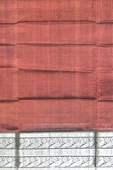 Maroon Silver Green Mangalgiri Saree with Plain Design