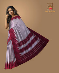 Lavender Arani Temple Border Saree with Maroon Temple/Thalamboo Border