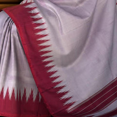 Lavender Arani Temple Border Saree with Maroon Temple/Thalamboo Border