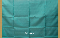 Beige Soft Silk Saree with Sea Green Border and Bhutta Motifs