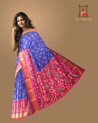 Light Purple Soft Silk Saree with Pink Ikat Body Design