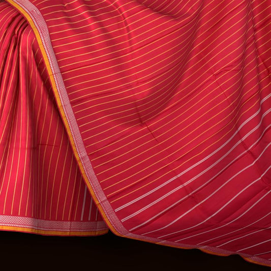 Red and Orange Arni Thread Work Saree