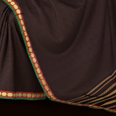 Coffee Brown and Red Kanchipuram Pure Zari Saree