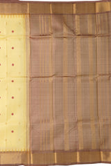 Light Blue and Brown Kanchipuram Pure Zari Saree