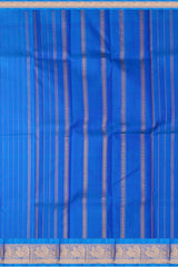 Blue Kanchipuram Pure Zari and Handloom Saree with Dark Blue Border