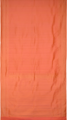 Orange Kanchipuram Silk Saree with Small Butta jackard on the body with zig zag self border and Intricately designed copper zari pallu.