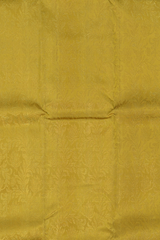 Mustard Kanchipuram Silk Saree with floral and jacquard designs on the body with self lotus border and rudraksham, ashwa motif, and temple designs in pallu