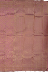 Light Blush Pink Kanchipuram Silk Saree with jacquard and rudraksha inside diamond designs on the body with self floral, intricately designed border and floral design with diamond motif designs in pallu